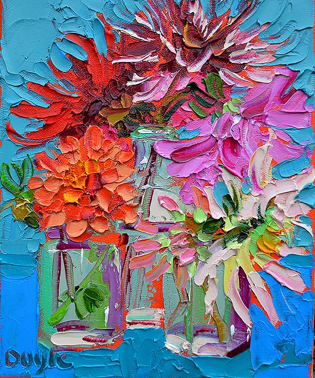 broken blooms turquoise by Lucy Doyle